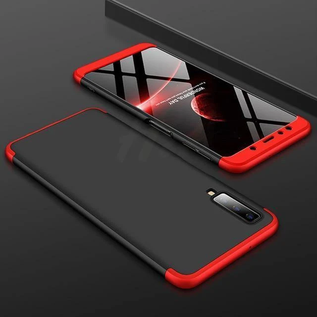 H&A 360-Grad-Vollschutzhülle für Samsung Galaxy J4 Plus J6 Plus J8 A7 2018, matt, stoßfest, PC-Telefonhülle, A7 J8-Hülle