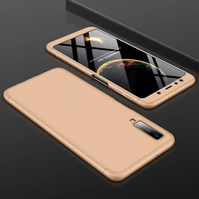 H&A 360-Grad-Vollschutzhülle für Samsung Galaxy J4 Plus J6 Plus J8 A7 2018, matt, stoßfest, PC-Telefonhülle, A7 J8-Hülle