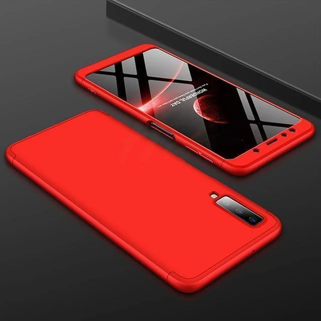 H&A 360-Grad-Vollschutzhülle für Samsung Galaxy J4 Plus J6 Plus J8 A7 2018, matt, stoßfest, PC-Telefonhülle, A7 J8-Hülle