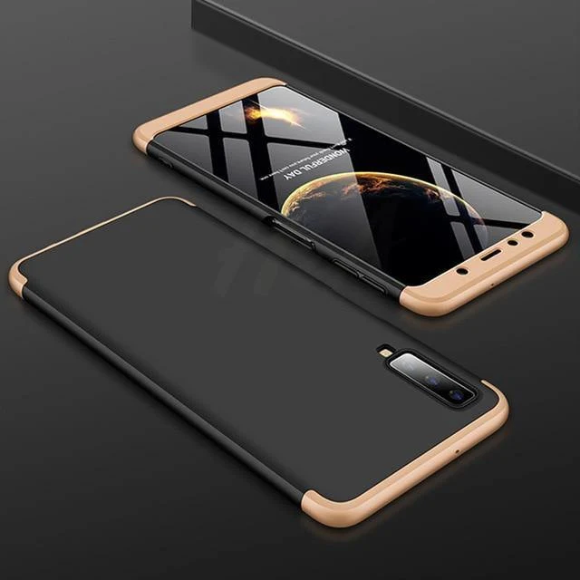 H&A 360-Grad-Vollschutzhülle für Samsung Galaxy J4 Plus J6 Plus J8 A7 2018, matt, stoßfest, PC-Telefonhülle, A7 J8-Hülle