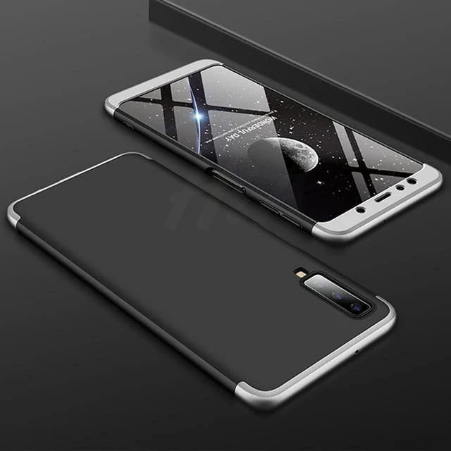 H&A 360-Grad-Vollschutzhülle für Samsung Galaxy J4 Plus J6 Plus J8 A7 2018, matt, stoßfest, PC-Telefonhülle, A7 J8-Hülle