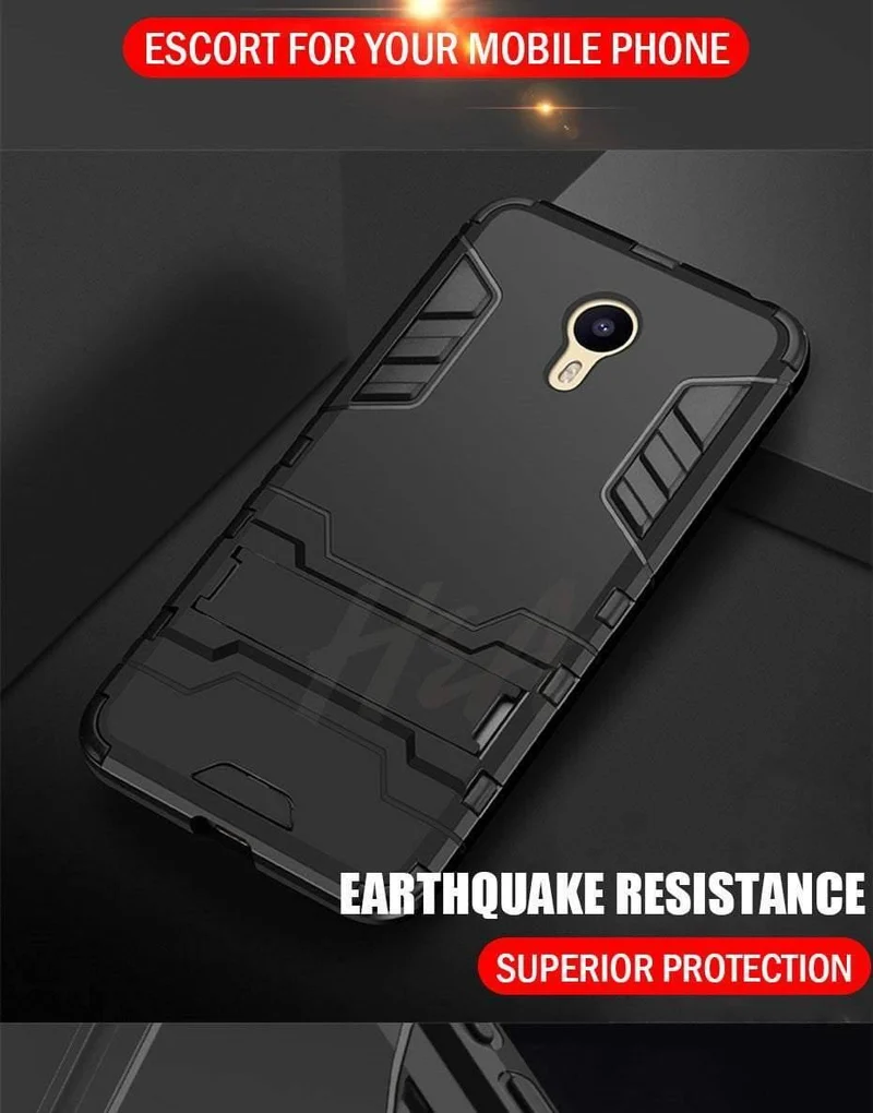 H&A Luxus Heavy Duty Armor Handyhülle für Meizu M6 M6S M5 Note Vollständige Anti-Klopf-Abdeckung für Meizu M3 M6 M5 Note Halter Hülle