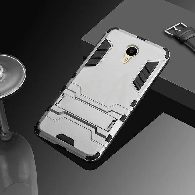 H&A Luxus Heavy Duty Armor Handyhülle für Meizu M6 M6S M5 Note Vollständige Anti-Klopf-Abdeckung für Meizu M3 M6 M5 Note Halter Hülle