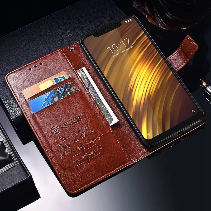für Xiaomi POCOPHONE F1 Hülle Globale POCO F1 Brieftasche Lederhülle Schutzhülle für Telefon TOMKAS Original POCOPONE F1 Hülle