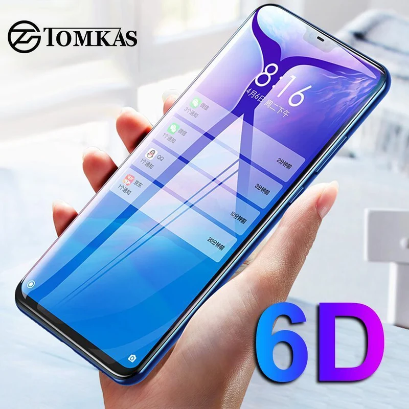 TOMKAS 6D Glas für Xiaomi Redmi Note 6 Pro Glasetui Redmi Note 5 Pro 6 6A 5 Plus für Xiaomi Mi 8 Lite A1 A2 Lite Pocophone F1