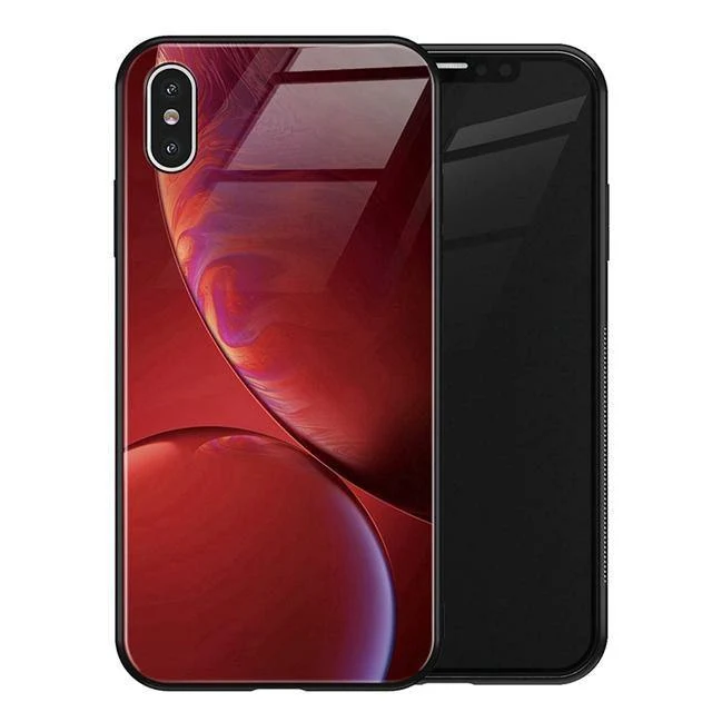 TOMKAS Luxus Space Cover Hülle für iPhone X XS MAX XR XS Glas Silikon Handyhülle für iPhone 7 8 Plus Hüllen für iPhone 6 S 6s