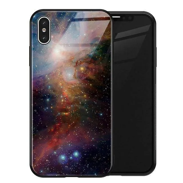 TOMKAS Luxus Space Cover Hülle für iPhone X XS MAX XR XS Glas Silikon Handyhülle für iPhone 7 8 Plus Hüllen für iPhone 6 S 6s