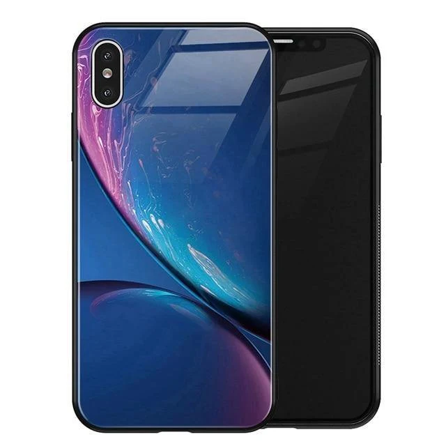 TOMKAS Luxus Space Cover Hülle für iPhone X XS MAX XR XS Glas Silikon Handyhülle für iPhone 7 8 Plus Hüllen für iPhone 6 S 6s
