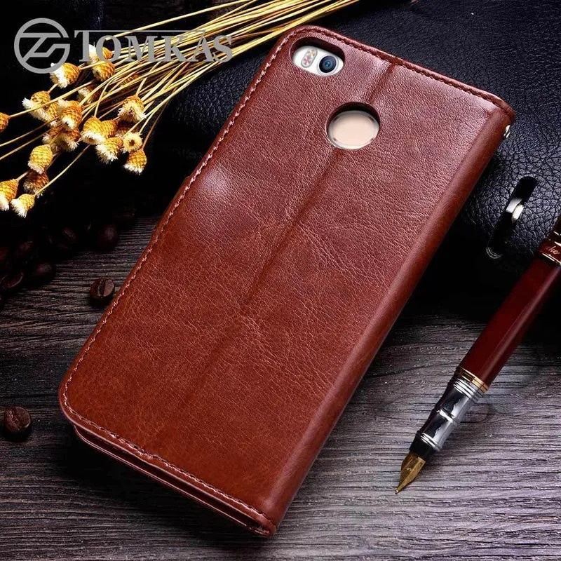 Xiaomi Redmi 4X Hülle 5.0 Wallet Flip PU Lederhülle für Xiaomi Redmi 4X Pro Xiomi Handytasche mit Ständer TOMKAS
