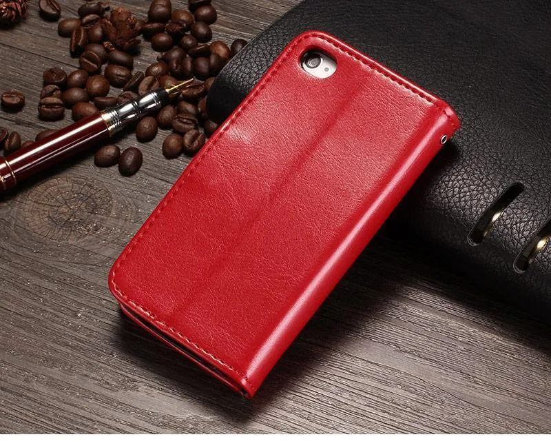 TOMKAS 4S Flip Brieftasche PU Ledertasche für iPhone 4 4S Abdeckung Vintage Coque Handytasche Hüllen für Apple iPhone 4S mit Kartenhalter