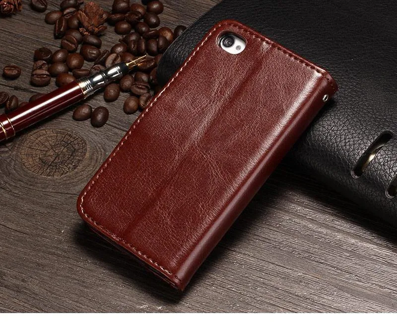 TOMKAS 4S Flip Brieftasche PU Ledertasche für iPhone 4 4S Abdeckung Vintage Coque Handytasche Hüllen für Apple iPhone 4S mit Kartenhalter