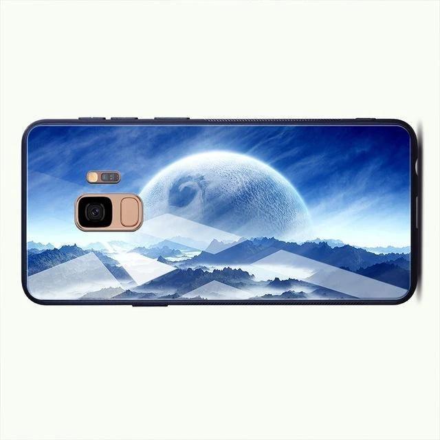 TOMKAS Gehärtetes Glasgehäuse für Samsung Galaxy S9 S9 Plus Silikon Coque Gemusterte Telefonabdeckungsfälle für Samsung Galaxy Note 9 8