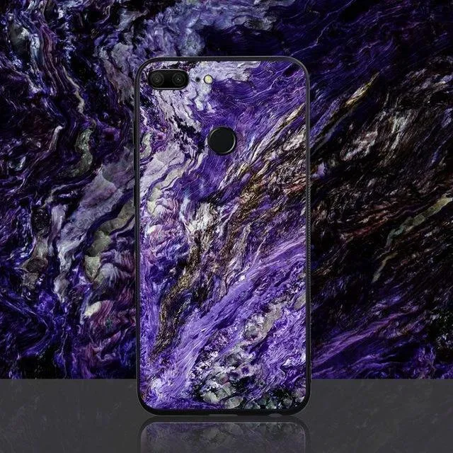 TOMKAS Achat-Marmor-Telefonhülle für Huawei P20 Lite Hülle für Honor 9 Lite Soft Edge PC+Glas Rückseitenhülle für Huawei P Smart