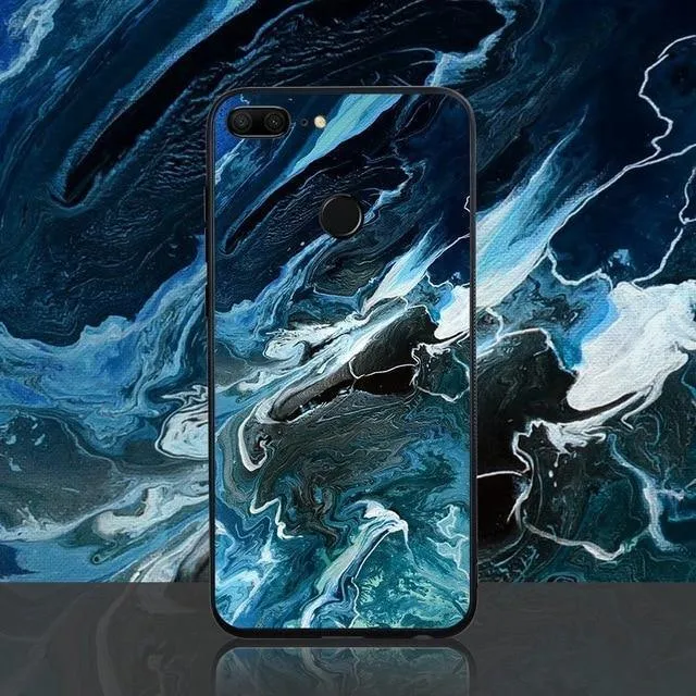TOMKAS Achat-Marmor-Telefonhülle für Huawei P20 Lite Hülle für Honor 9 Lite Soft Edge PC+Glas Rückseitenhülle für Huawei P Smart