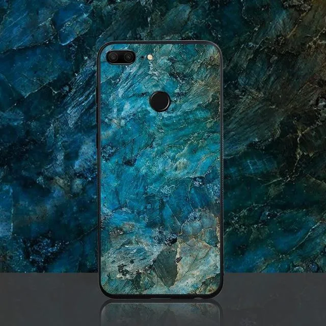 TOMKAS Achat-Marmor-Telefonhülle für Huawei P20 Lite Hülle für Honor 9 Lite Soft Edge PC+Glas Rückseitenhülle für Huawei P Smart