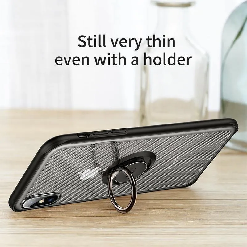 Baseus Creative Phone Case für iPhone Xs mit Ringhalter Ständer Matte Case für iPhone Xs Max Xs XR 2018 für magnetische Autohalterung