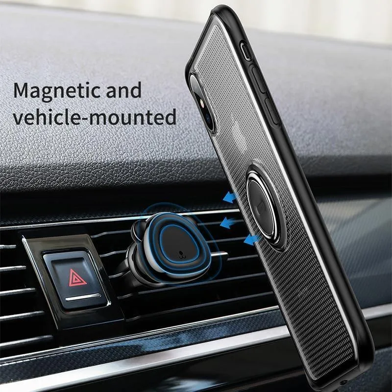 Baseus Creative Phone Case für iPhone Xs mit Ringhalter Ständer Matte Case für iPhone Xs Max Xs XR 2018 für magnetische Autohalterung