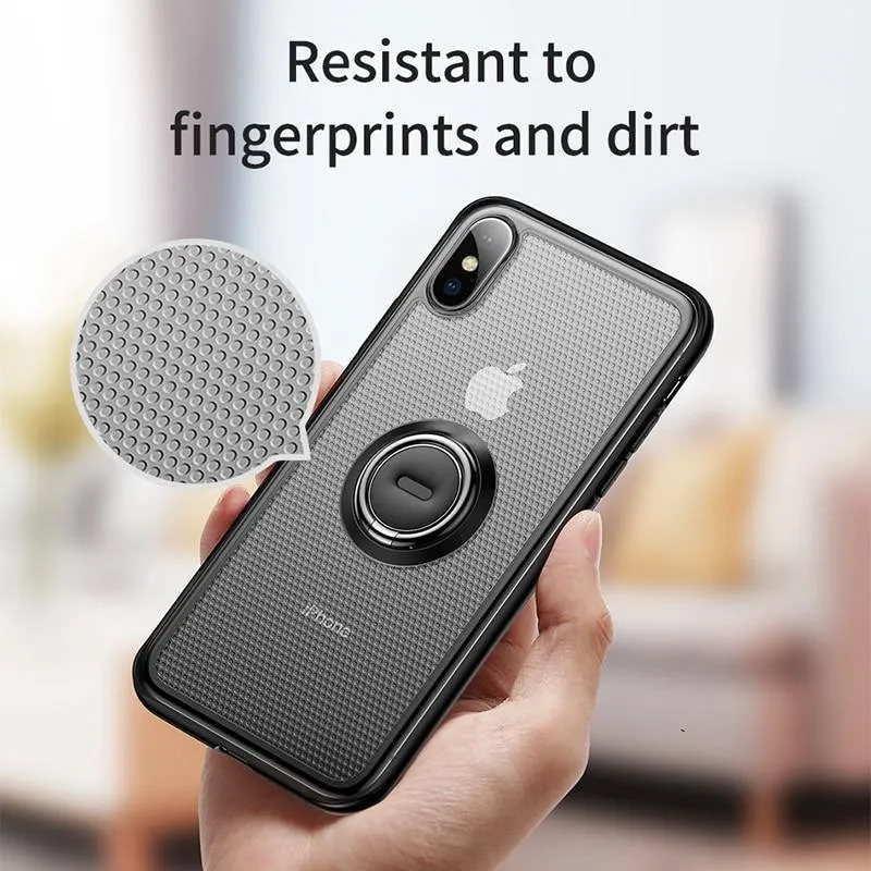Baseus Creative Phone Case für iPhone Xs mit Ringhalter Ständer Matte Case für iPhone Xs Max Xs XR 2018 für magnetische Autohalterung