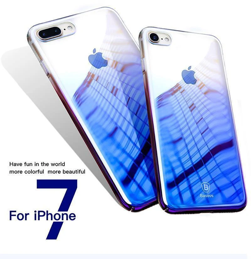 Für iPhone 8 Hülle, Baseus Luxus Plating Gradient Hartplastik Hülle für iPhone 8 8 Plus 7 7 Plus Hüllen Ultradünne Bcak PC Hülle