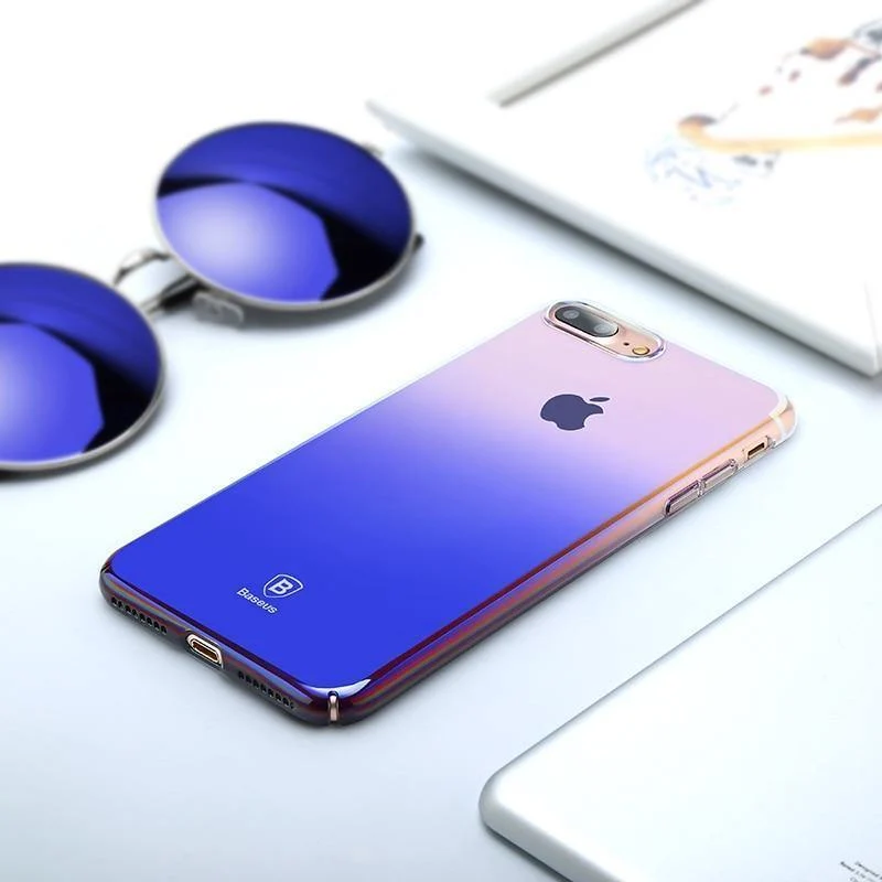 Für iPhone 8 Hülle, Baseus Luxus Plating Gradient Hartplastik Hülle für iPhone 8 8 Plus 7 7 Plus Hüllen Ultradünne Bcak PC Hülle