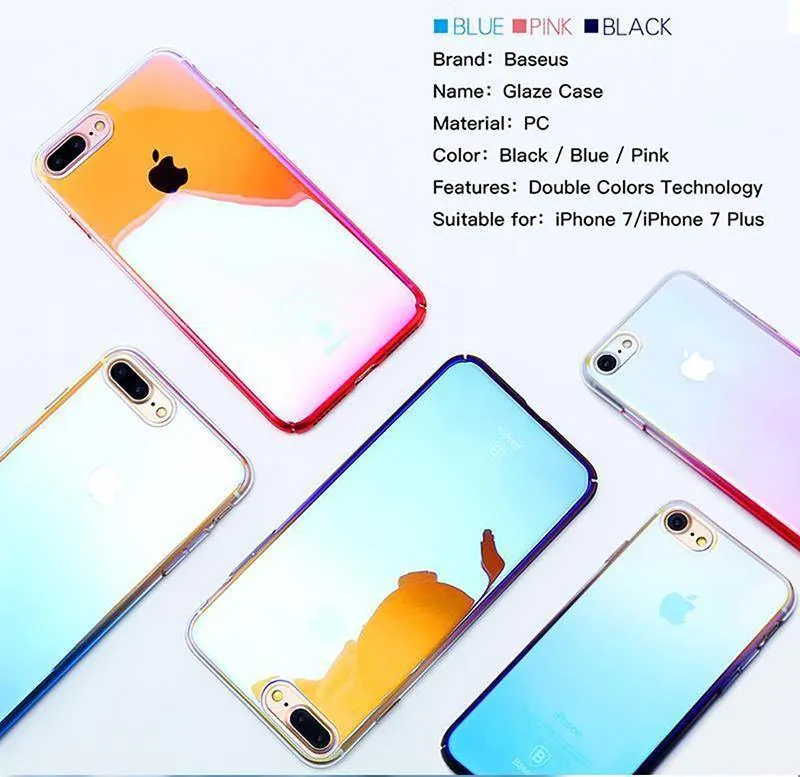 Für iPhone 8 Hülle, Baseus Luxus Plating Gradient Hartplastik Hülle für iPhone 8 8 Plus 7 7 Plus Hüllen Ultradünne Bcak PC Hülle