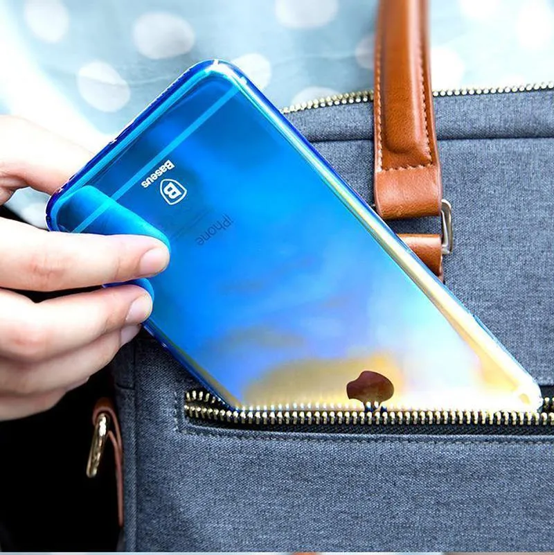 Für iPhone 8 Hülle, Baseus Luxus Plating Gradient Hartplastik Hülle für iPhone 8 8 Plus 7 7 Plus Hüllen Ultradünne Bcak PC Hülle