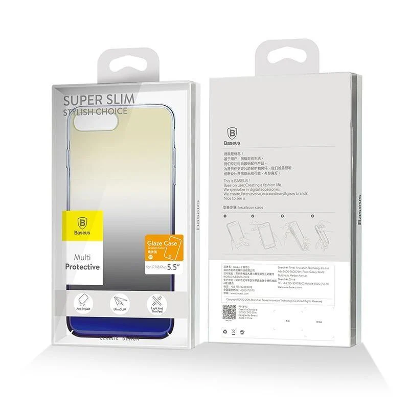Für iPhone 8 Hülle, Baseus Luxus Plating Gradient Hartplastik Hülle für iPhone 8 8 Plus 7 7 Plus Hüllen Ultradünne Bcak PC Hülle