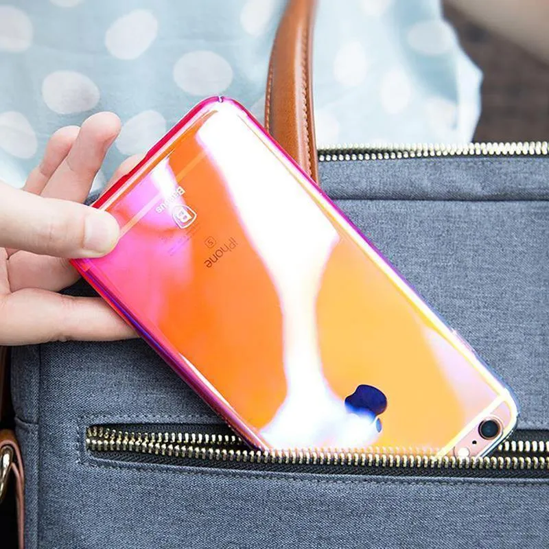 Für iPhone 8 Hülle, Baseus Luxus Plating Gradient Hartplastik Hülle für iPhone 8 8 Plus 7 7 Plus Hüllen Ultradünne Bcak PC Hülle