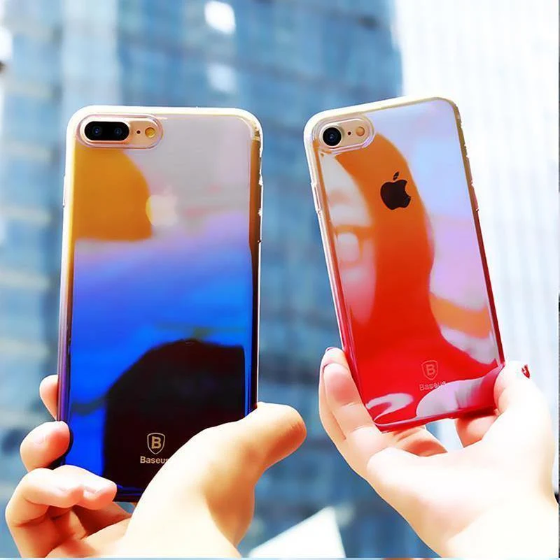 Für iPhone 8 Hülle, Baseus Luxus Plating Gradient Hartplastik Hülle für iPhone 8 8 Plus 7 7 Plus Hüllen Ultradünne Bcak PC Hülle
