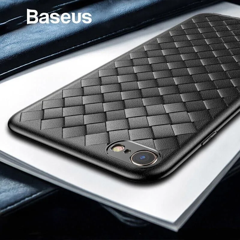 Baseus für iPhone 6s Hülle Luxus Gittermuster Silikonhülle für iPhone 6 6s Plus 6 Plus Einbauhüllen Anti-Klopf-Coque-Abdeckung