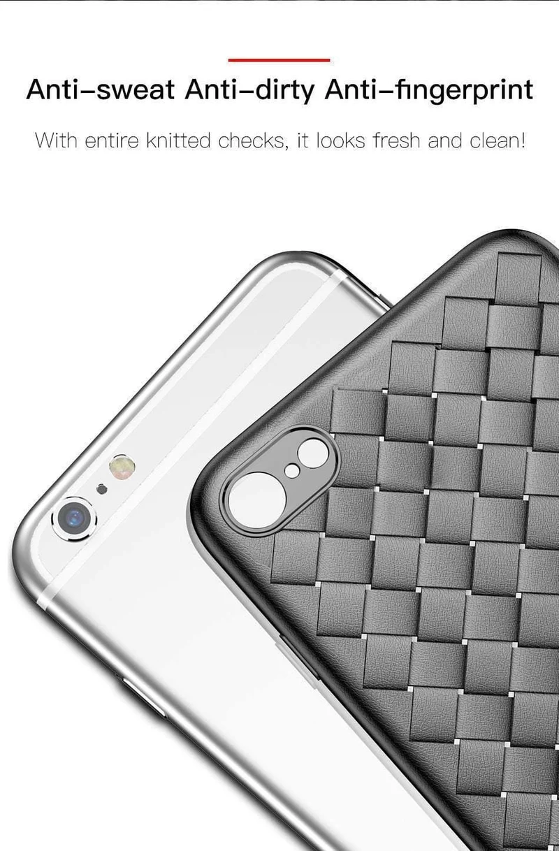 Baseus für iPhone 6s Hülle Luxus Gittermuster Silikonhülle für iPhone 6 6s Plus 6 Plus Einbauhüllen Anti-Klopf-Coque-Abdeckung