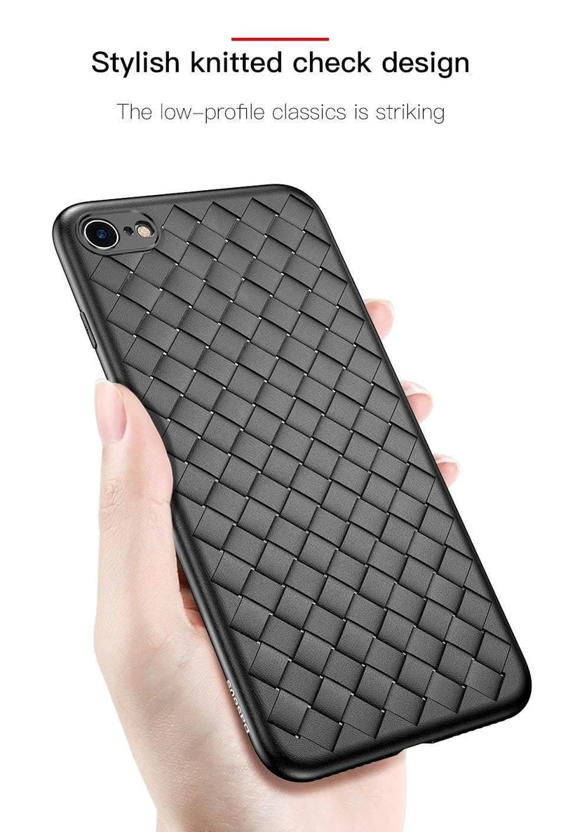 Baseus für iPhone 6s Hülle Luxus Gittermuster Silikonhülle für iPhone 6 6s Plus 6 Plus Einbauhüllen Anti-Klopf-Coque-Abdeckung