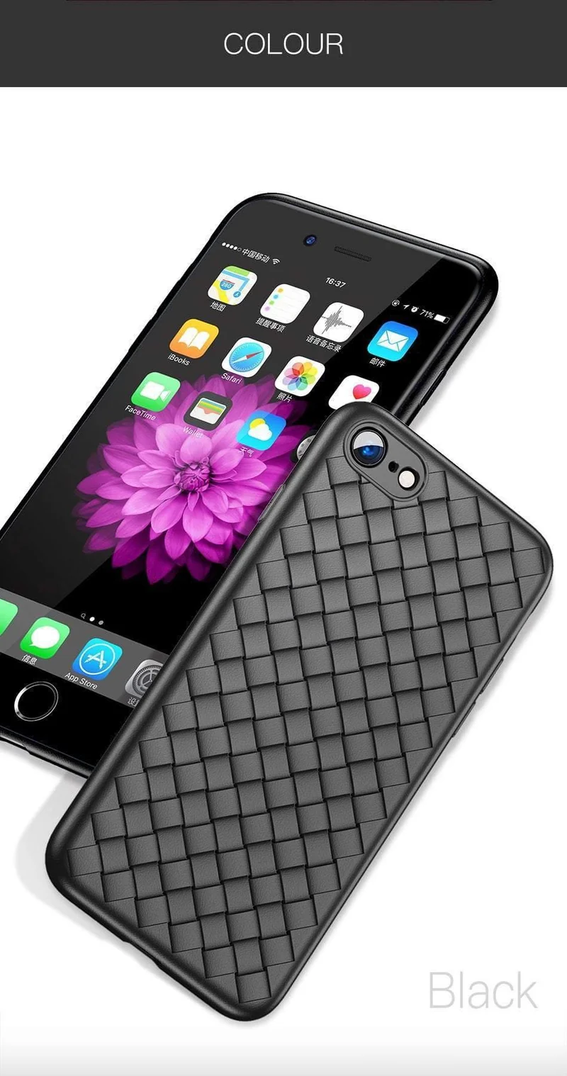 Baseus für iPhone 6s Hülle Luxus Gittermuster Silikonhülle für iPhone 6 6s Plus 6 Plus Einbauhüllen Anti-Klopf-Coque-Abdeckung