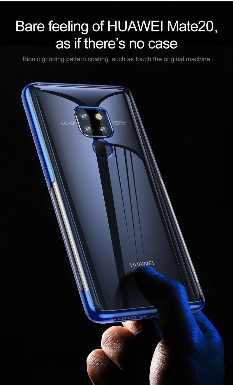 Baseus Luxury Plating TPU Hülle für Huawei Mate 20 Ultradünne weiche Silikonhülle für Huawei Mate 20 Pro Telefonabdeckung Transparent