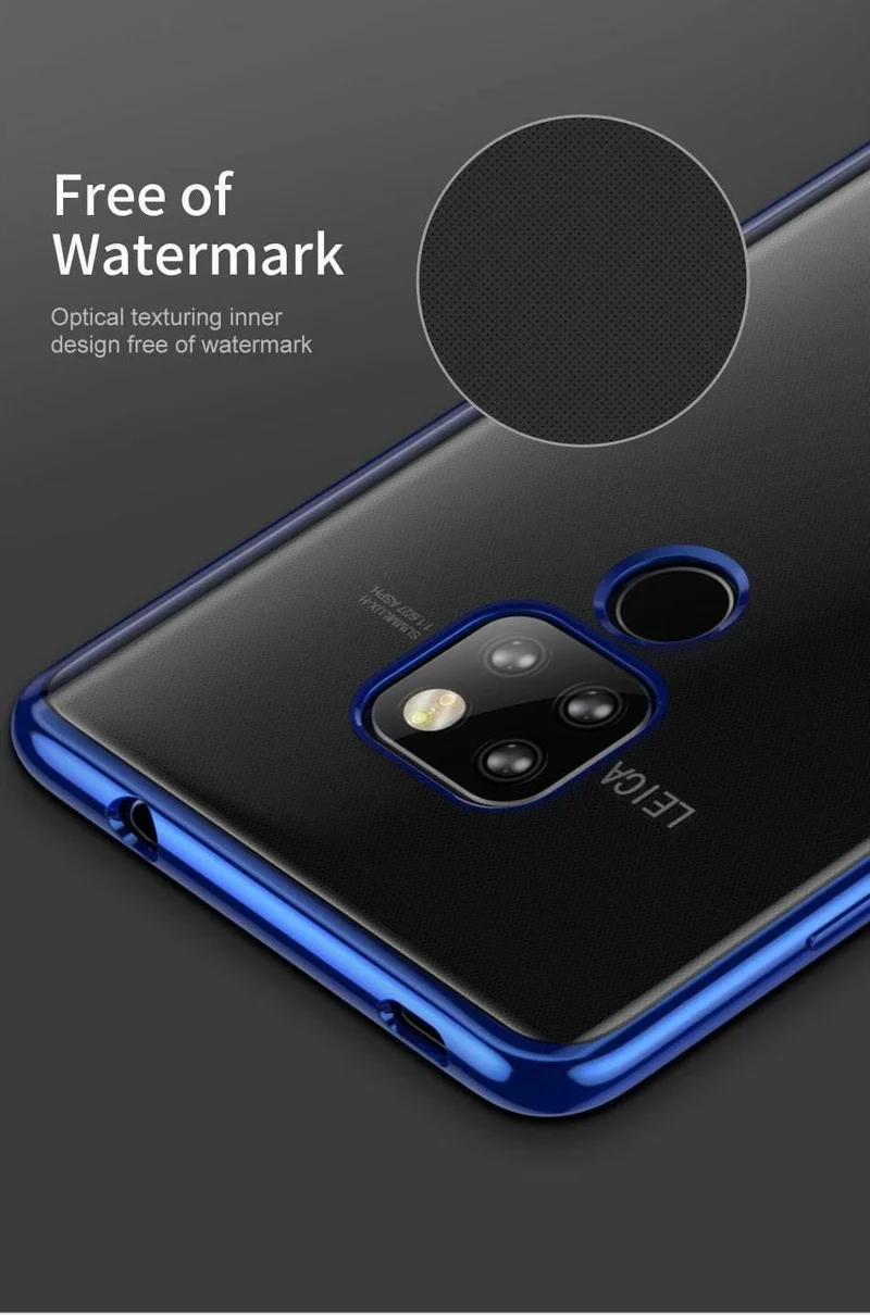 Baseus Luxury Plating TPU Hülle für Huawei Mate 20 Ultradünne weiche Silikonhülle für Huawei Mate 20 Pro Telefonabdeckung Transparent