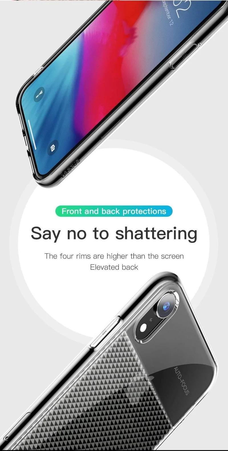 Baseus Crystal Soft Silikonhülle für iPhone XR Ultradünne TPU-Rückseite für iPhone XR 6.1 2018 Handyhüllen