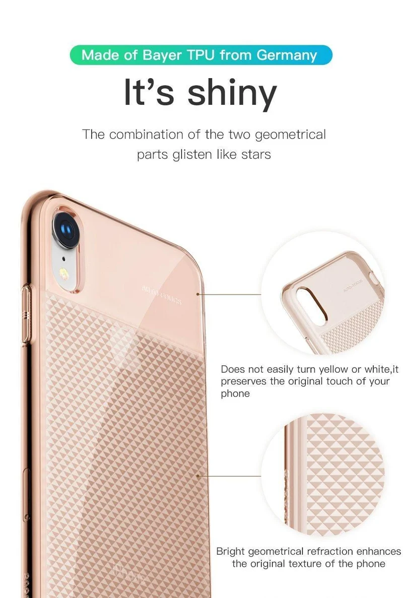 Baseus Crystal Soft Silikonhülle für iPhone XR Ultradünne TPU-Rückseite für iPhone XR 6.1 2018 Handyhüllen