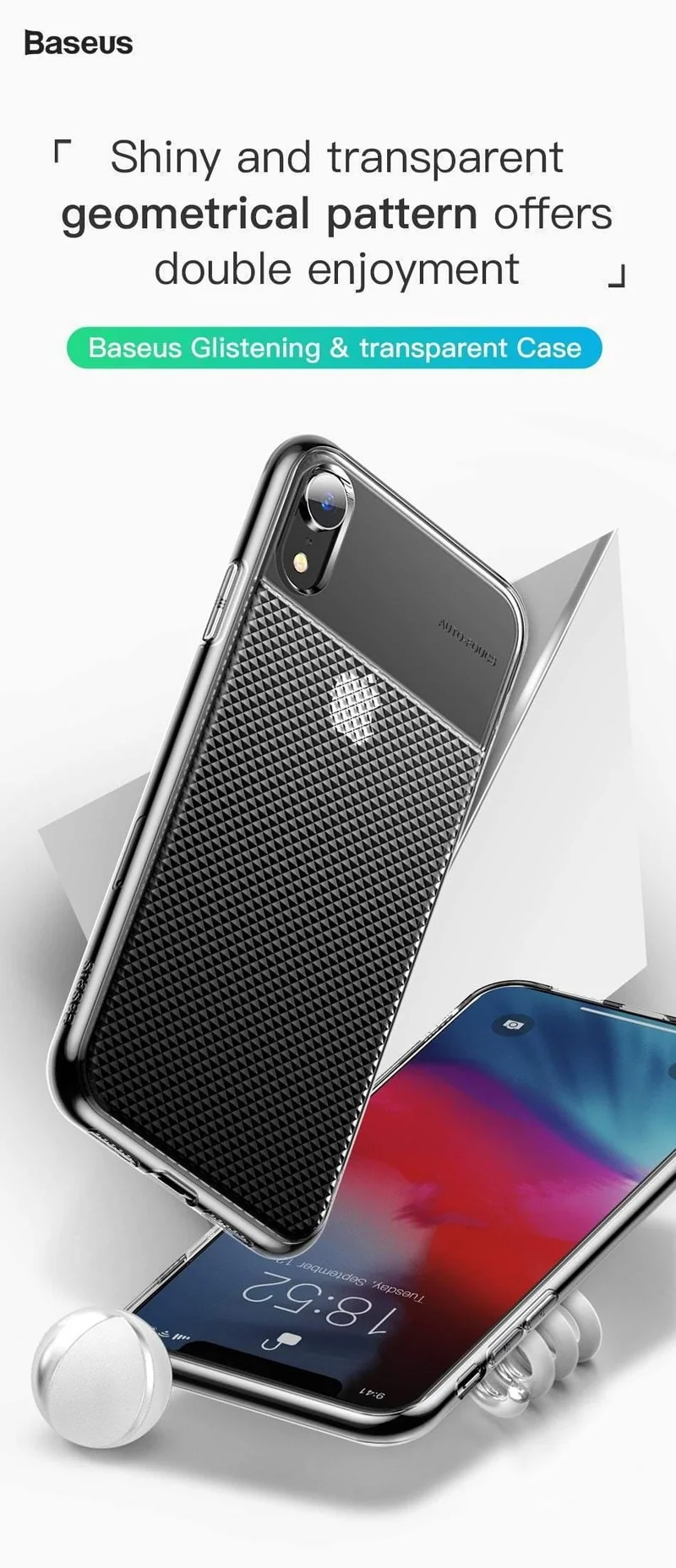 Baseus Crystal Soft Silikonhülle für iPhone XR Ultradünne TPU-Rückseite für iPhone XR 6.1 2018 Handyhüllen