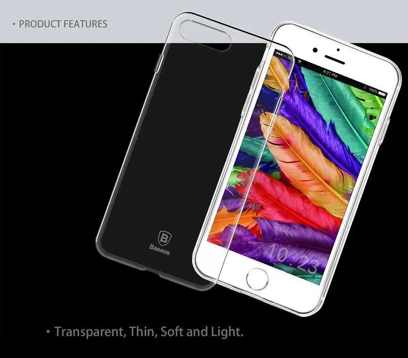 Baseus Hochtransparente, weiche TPU-Hülle für iPhone 8 8 Plus Ultradünne Silikonhülle für iPhone 7 7 Plus 8 8 Plus Handyhüllen