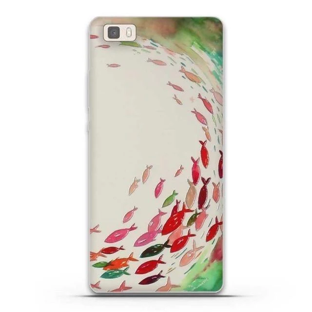Phone Case for Huawei P8 Lite Case Cover 3D Relief Paint Printing Case for huawei p8 lite Case Coque for Huawei ALE-L21 Shell