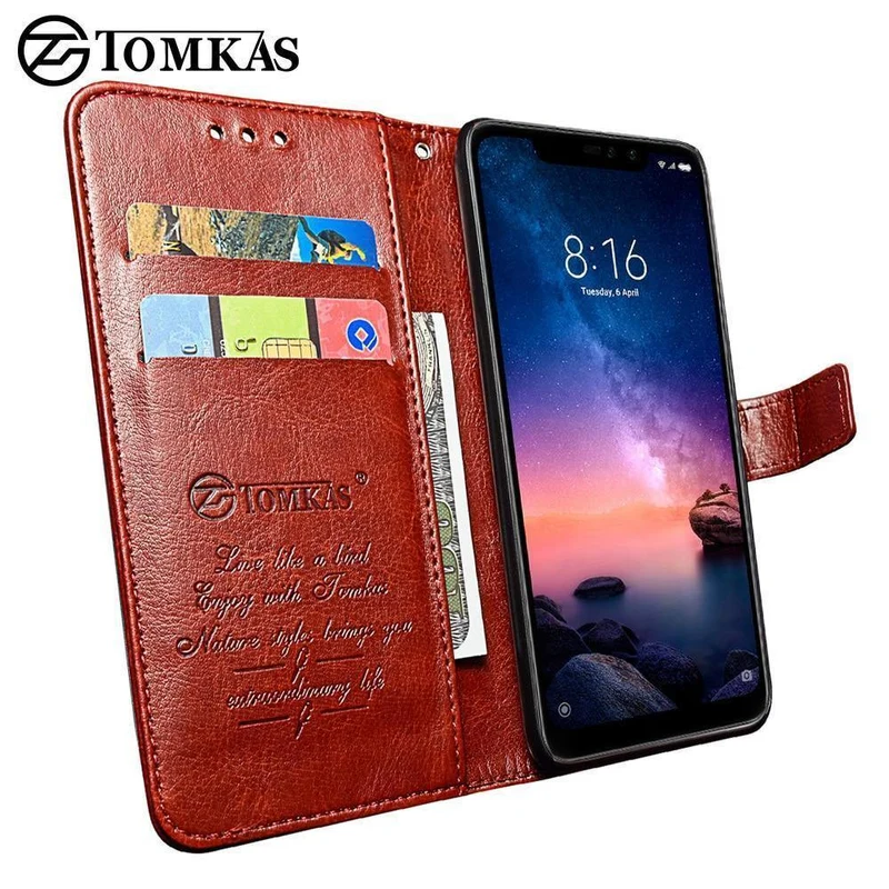 TOMKAS Flip Leder Fall für Xiaomi Redmi Hinweis 6 Pro Fall für Xiaomi Mi A2 Lite Xiomi Brieftasche Abdeckung Telefon Fällen vintage Bussiness