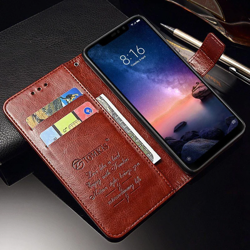 TOMKAS Flip Leder Fall für Xiaomi Redmi Hinweis 6 Pro Fall für Xiaomi Mi A2 Lite Xiomi Brieftasche Abdeckung Telefon Fällen vintage Bussiness