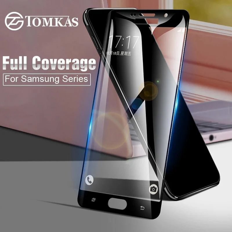 TOMKAS gehärtetes Glas für Samsung Galaxy A5 A3 J3 J5 J7 2017 2016 auf Galaxy S6 S7 J2 Prime Displayschutzfolie Schutzhülle
