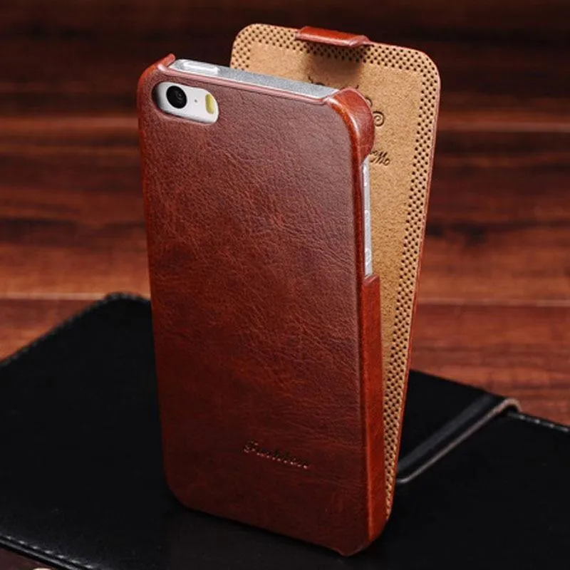 Flip PU Ledertasche für iPhone 5s 5 S SE Retro Back Cover Coque mit Fashion Logo Handytasche Hüllen für iPhone 5 5SE Luxus
