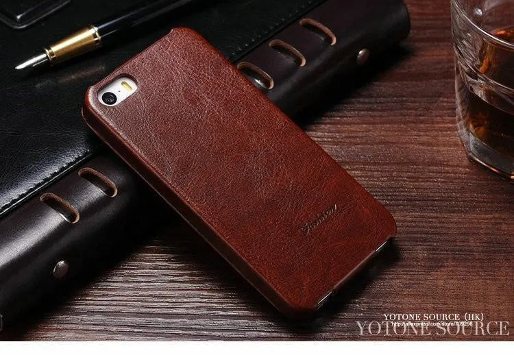 Flip PU Ledertasche für iPhone 5s 5 S SE Retro Back Cover Coque mit Fashion Logo Handytasche Hüllen für iPhone 5 5SE Luxus