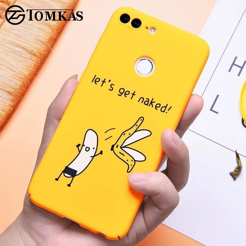 TOMKAS Lustige Banane Niedliche Cartoon-Hülle für Huawei Honor 9 Lite Telefonhülle für Huawei P20 Lite P10 Lite P9 Lite Harte Rückseitige Abdeckung