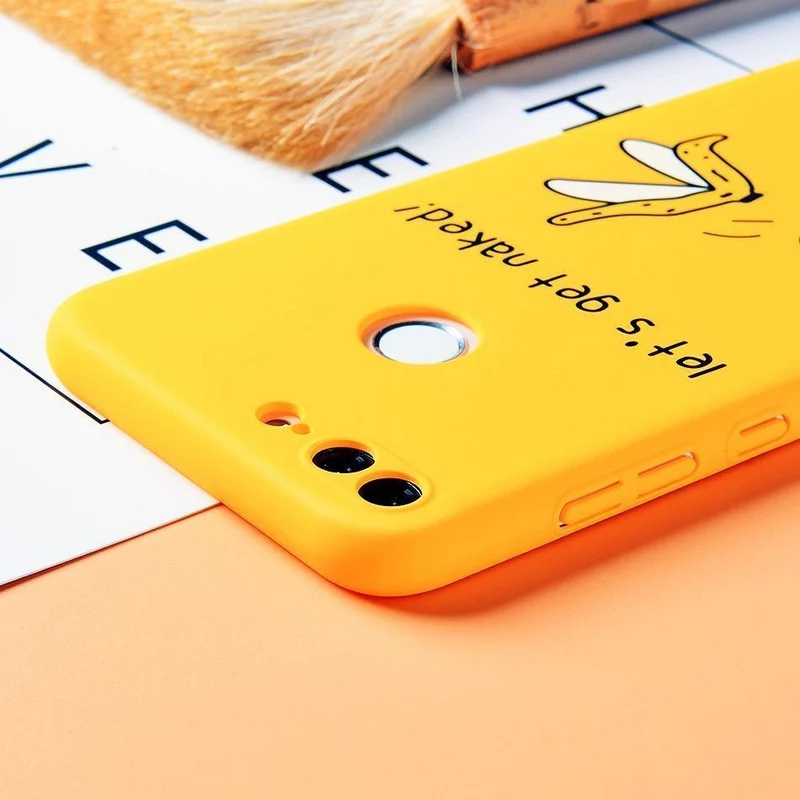 TOMKAS Lustige Banane Niedliche Cartoon-Hülle für Huawei Honor 9 Lite Telefonhülle für Huawei P20 Lite P10 Lite P9 Lite Harte Rückseitige Abdeckung