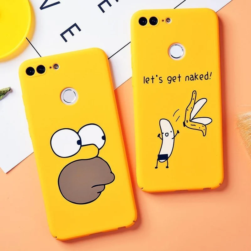 TOMKAS Lustige Banane Niedliche Cartoon-Hülle für Huawei Honor 9 Lite Telefonhülle für Huawei P20 Lite P10 Lite P9 Lite Harte Rückseitige Abdeckung