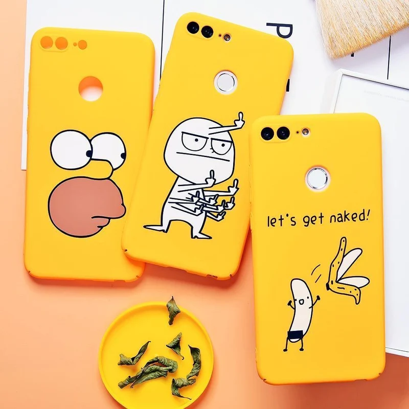 TOMKAS Lustige Banane Niedliche Cartoon-Hülle für Huawei Honor 9 Lite Telefonhülle für Huawei P20 Lite P10 Lite P9 Lite Harte Rückseitige Abdeckung