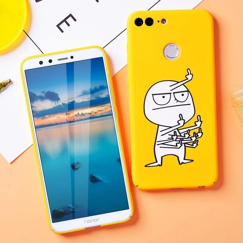 TOMKAS Lustige Banane Niedliche Cartoon-Hülle für Huawei Honor 9 Lite Telefonhülle für Huawei P20 Lite P10 Lite P9 Lite Harte Rückseitige Abdeckung